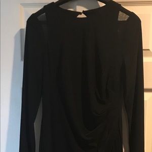 Chaps black long sleeve evening dress